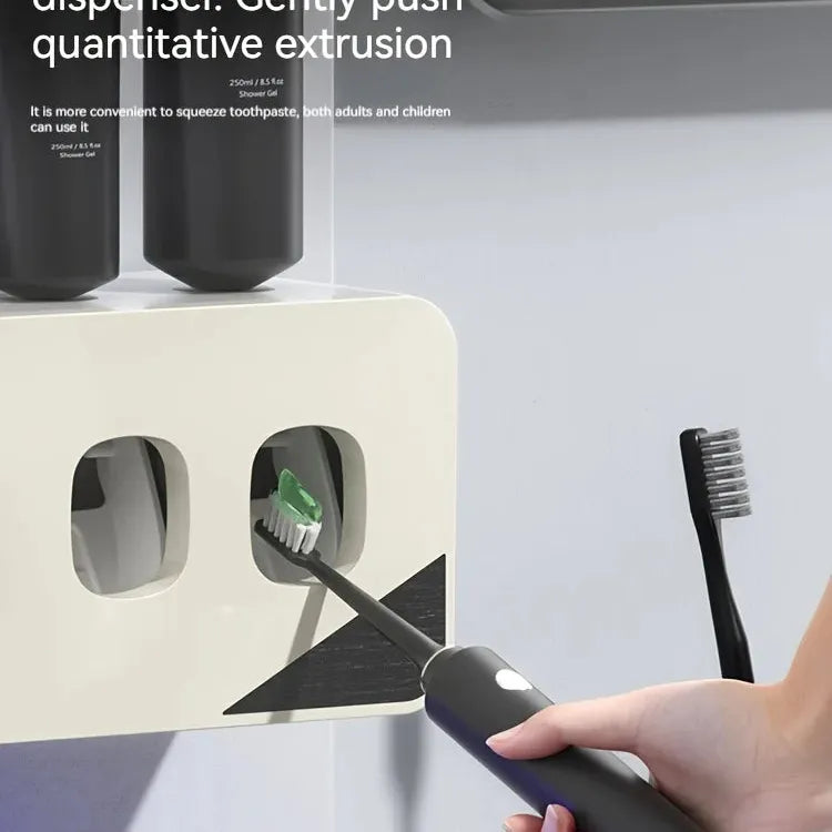 UVSmart Pro Wall-Mounted Toothbrush Organizer with Automatic Toothpaste Dispenser & Sterilizer
