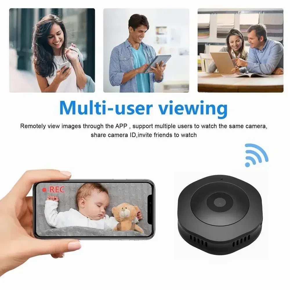 MiniGuard HD Security Camera with Night Vision and Motion Detection – Compact Nanny Cam & Pet Monitor