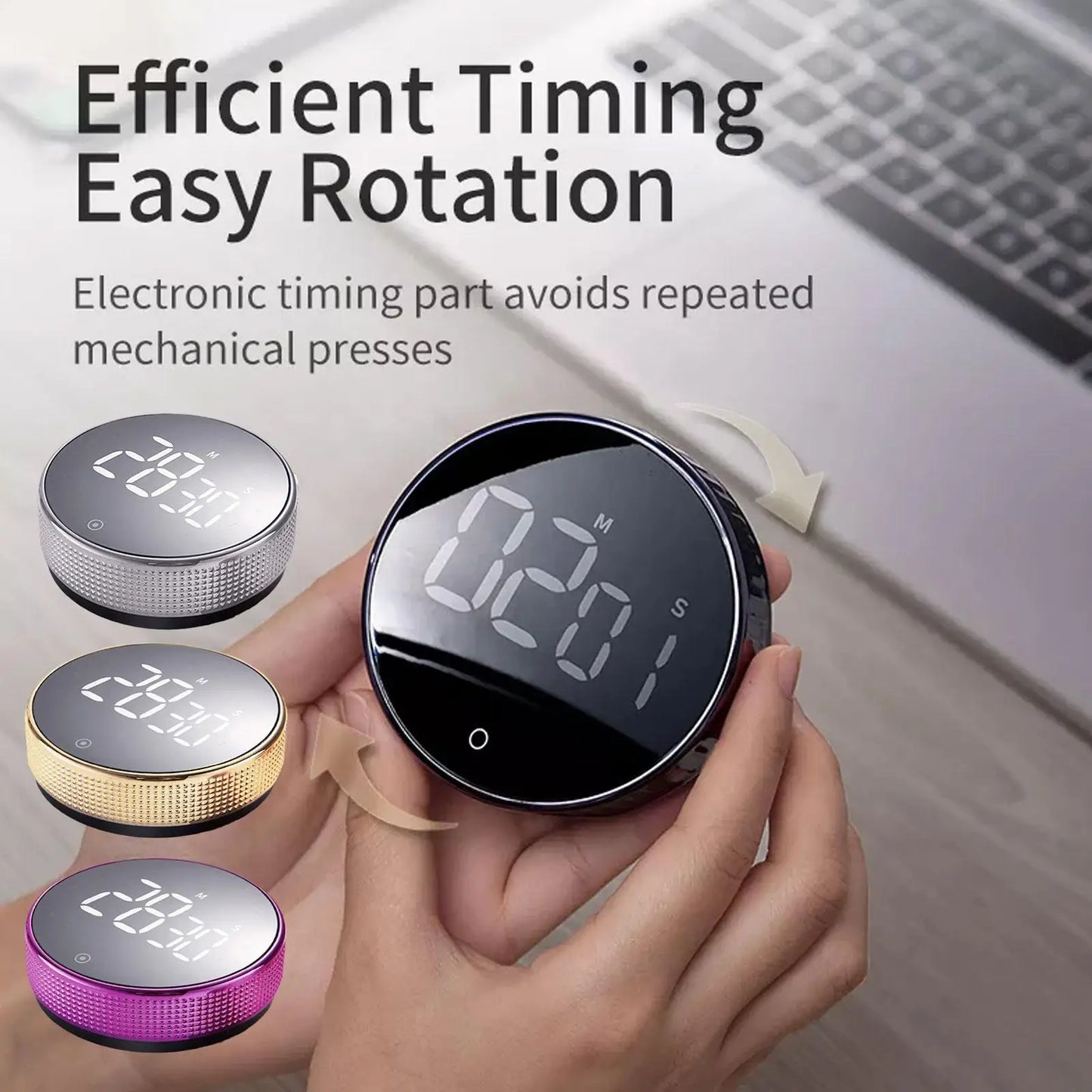 Magnetic Digital Timer (Black / Silver)