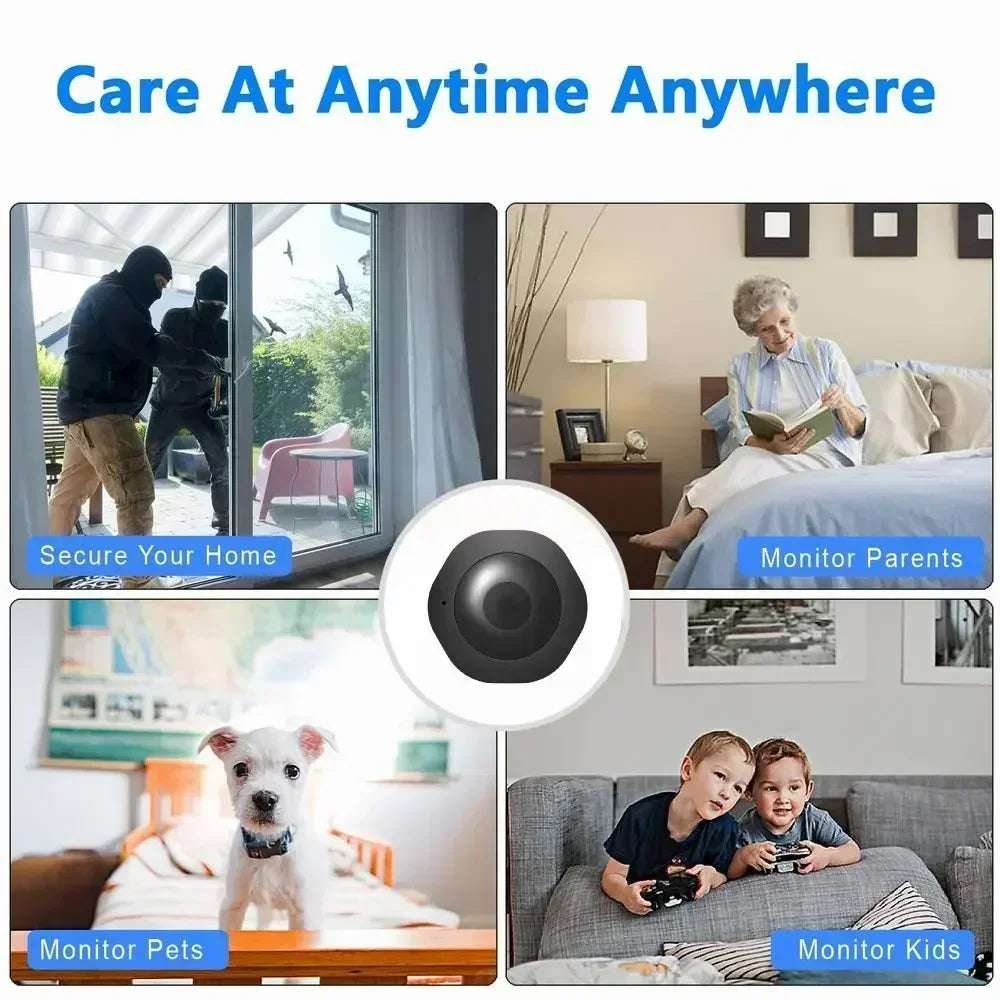 MiniGuard HD Security Camera with Night Vision and Motion Detection – Compact Nanny Cam & Pet Monitor