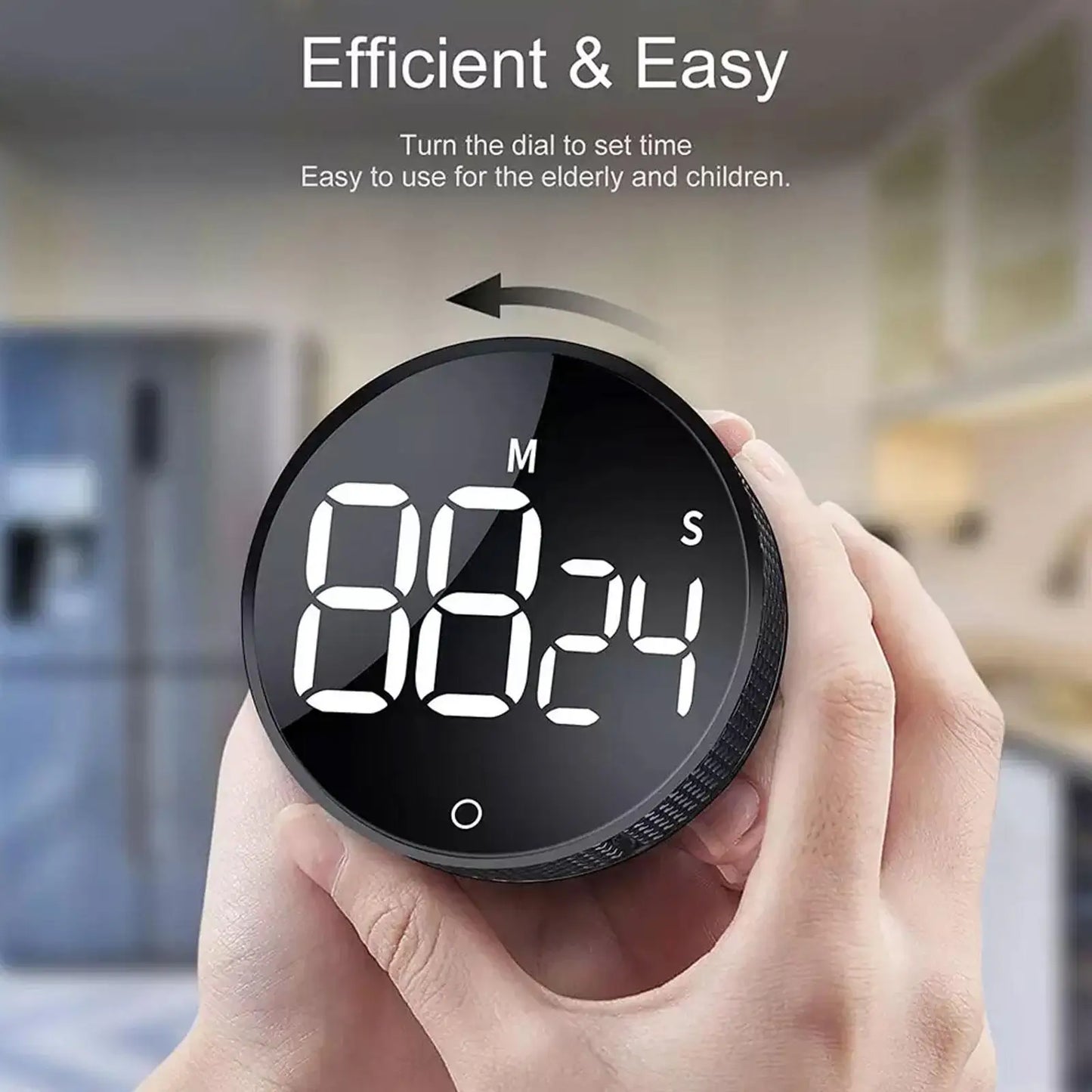 Magnetic Digital Timer (Black / Silver)