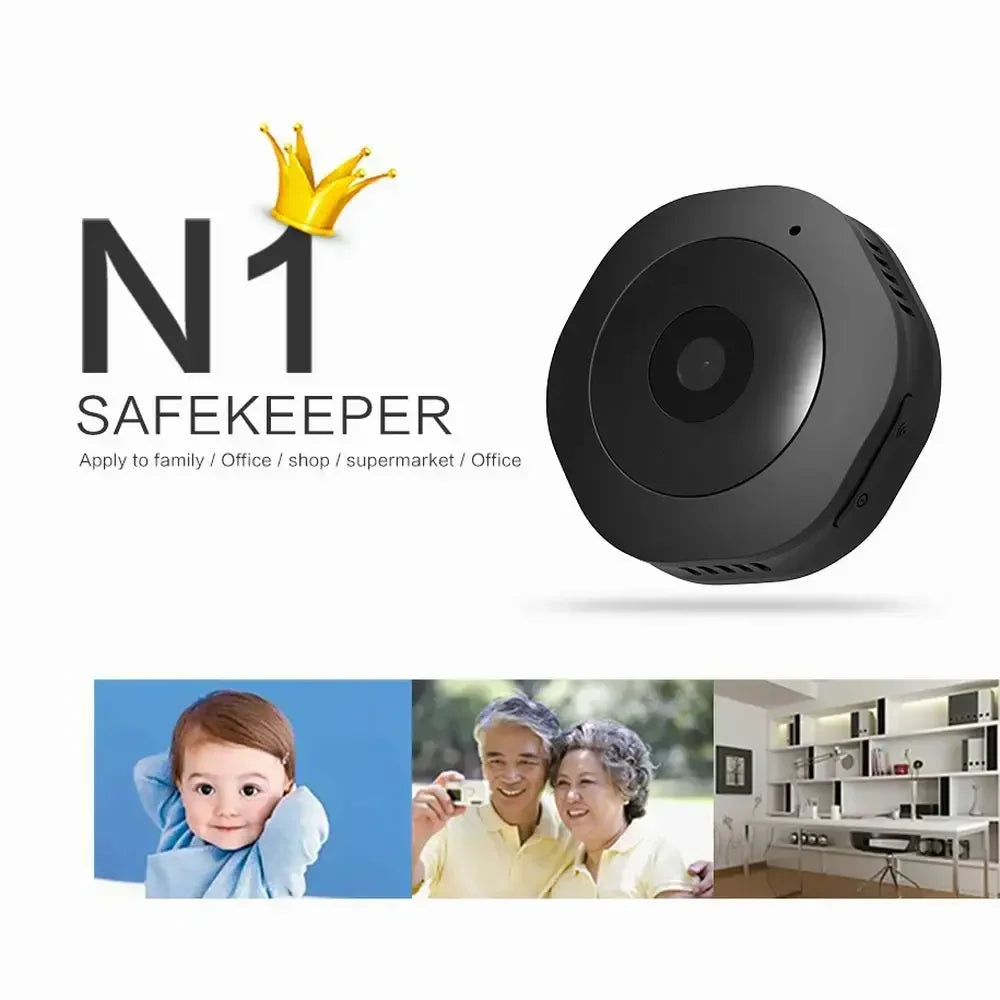 MiniGuard HD Security Camera with Night Vision and Motion Detection – Compact Nanny Cam & Pet Monitor